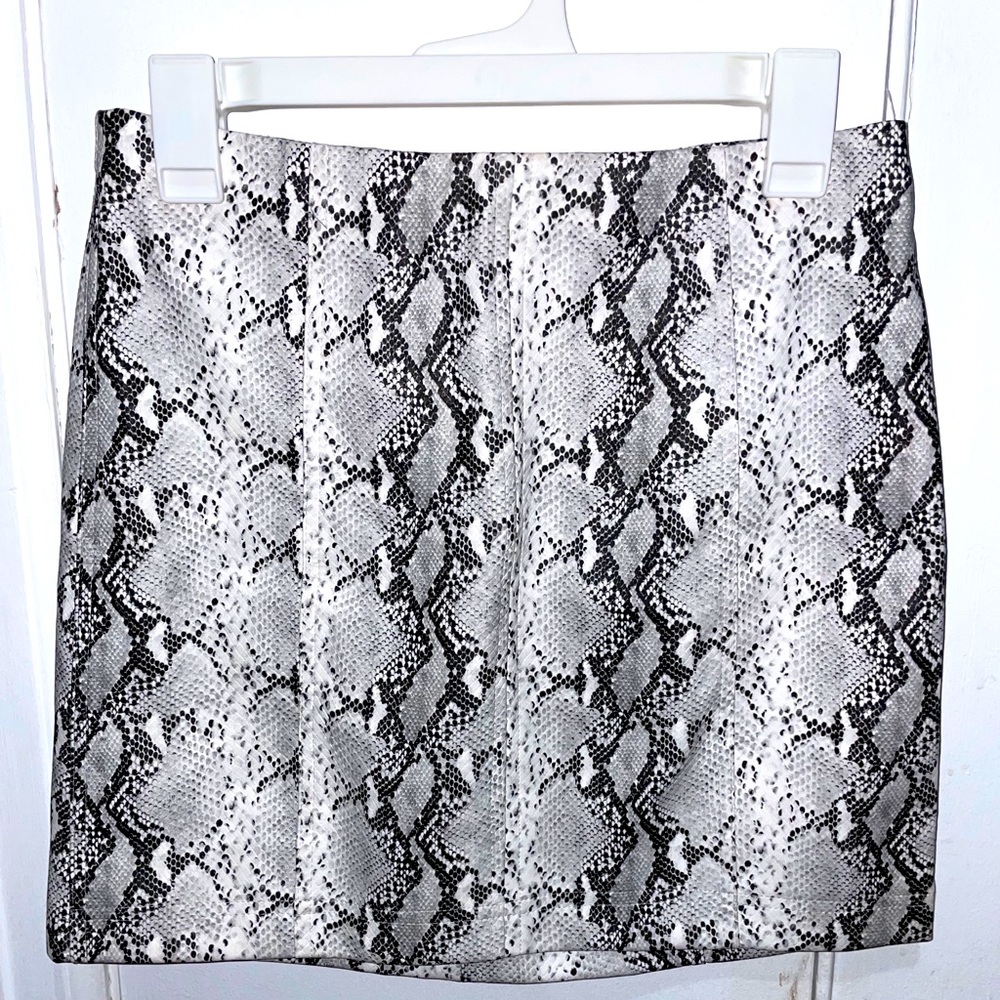 Leather Snake Skin Mini Skirt